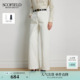 长裤 后腰松紧设计时尚 高腰阔腿棉质牛仔裤 Scofield女装