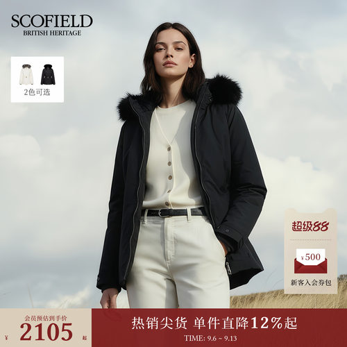 Scofield女装可拆卸毛领羽绒服