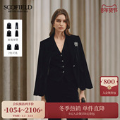 Scofield女装 新品 复古丝绒单粒扣西装 外套微收腰2025冬季