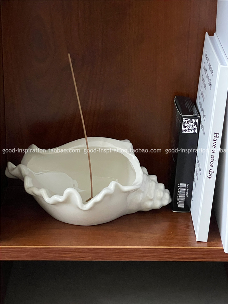 조가비 껍질 보석 저장 접시 향 삽입 세라믹 보석 디스플레이 스탠드 입구 키 트레이 장식 장식품