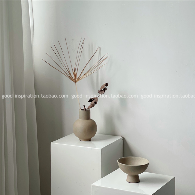 거친 도자기 곡물 꽃병 장식품 그릇 단순 와비 사비 예술 일반 세라믹 가정 장식 꽃꽂이 복고풍