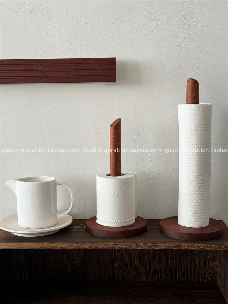 外贸乌檀木无漆厨房纸巾架收纳