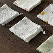 夏日小方巾 双层纱巾纯棉碎花宝宝口水巾茶巾手帕厨房擦手巾餐巾