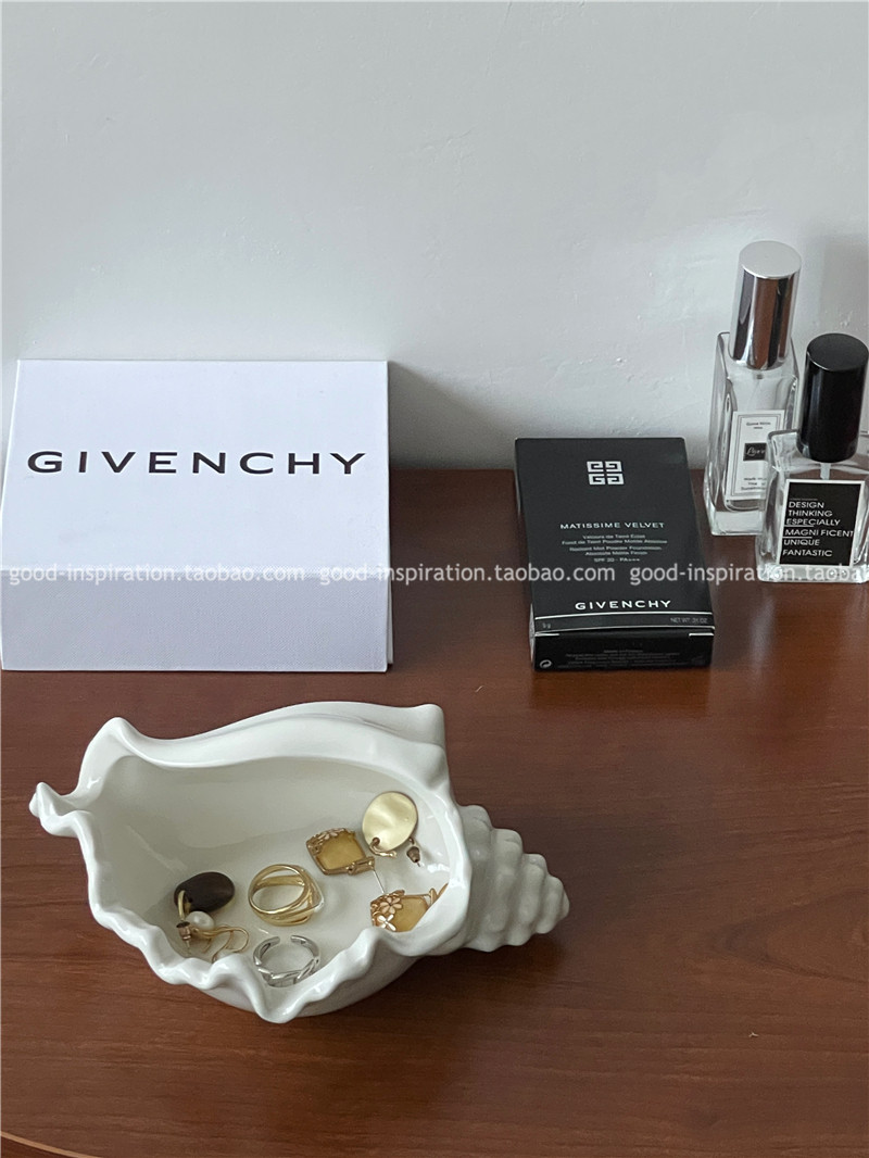 조가비 껍질 보석 저장 접시 향 삽입 세라믹 보석 디스플레이 스탠드 입구 키 트레이 장식 장식품