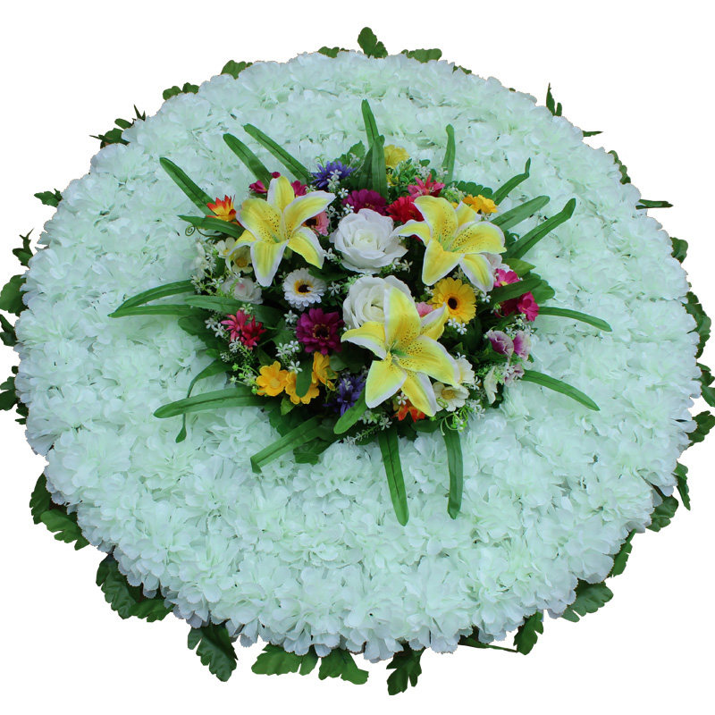 绢花圈1米菊花圈殡仪追悼花圈白事布置塑料花圈丧葬仿真花圈扫墓