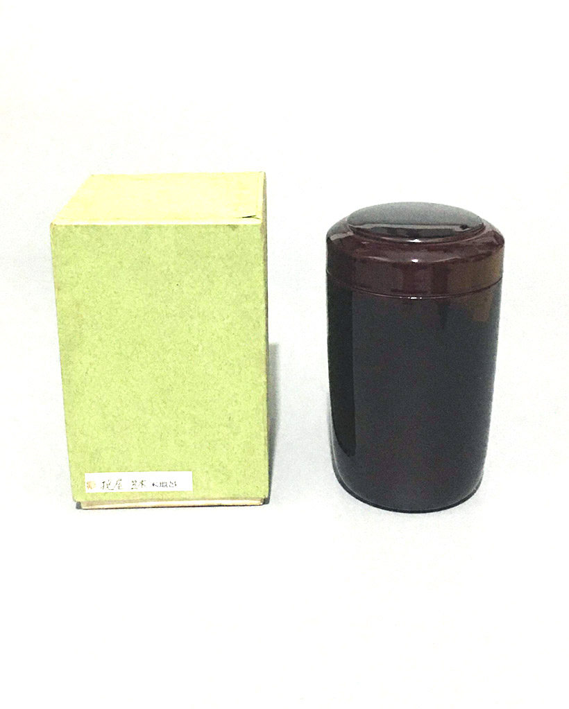 日本茶道具木胎漆器长枣形挽家挽屋茶入用附属物