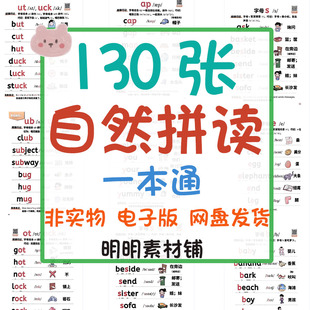 自然拼读级单词一本通见词能读短音元音字母组合辅音组合电子资料