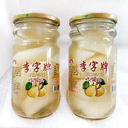 厂家直销正品李字牌罐头梨510g梨罐头河北雪花梨脆爽甘甜可口大罐