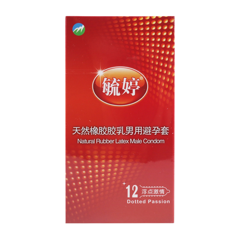 毓婷天然胶乳橡胶男用避孕套（浮点激情） 12只