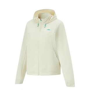 李宁连帽外套女子2024冬季 加绒保暖宽松百搭运动风衣AFDU348 新款