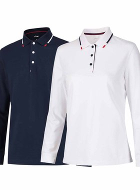 李宁团购商务翻领Polo衫长袖2023秋季立领衬衣纯棉男女款ATLR109