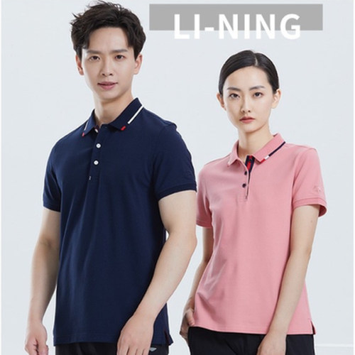 李宁团购polo衫翻领运动短袖男女