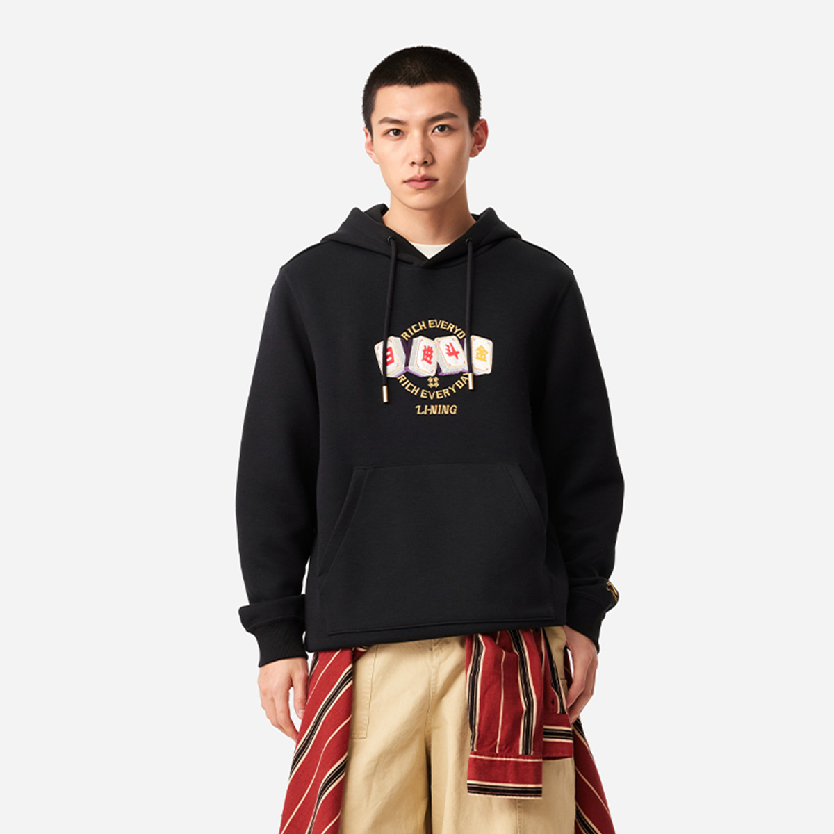 李宁新款日进斗金宽松套头卫衣