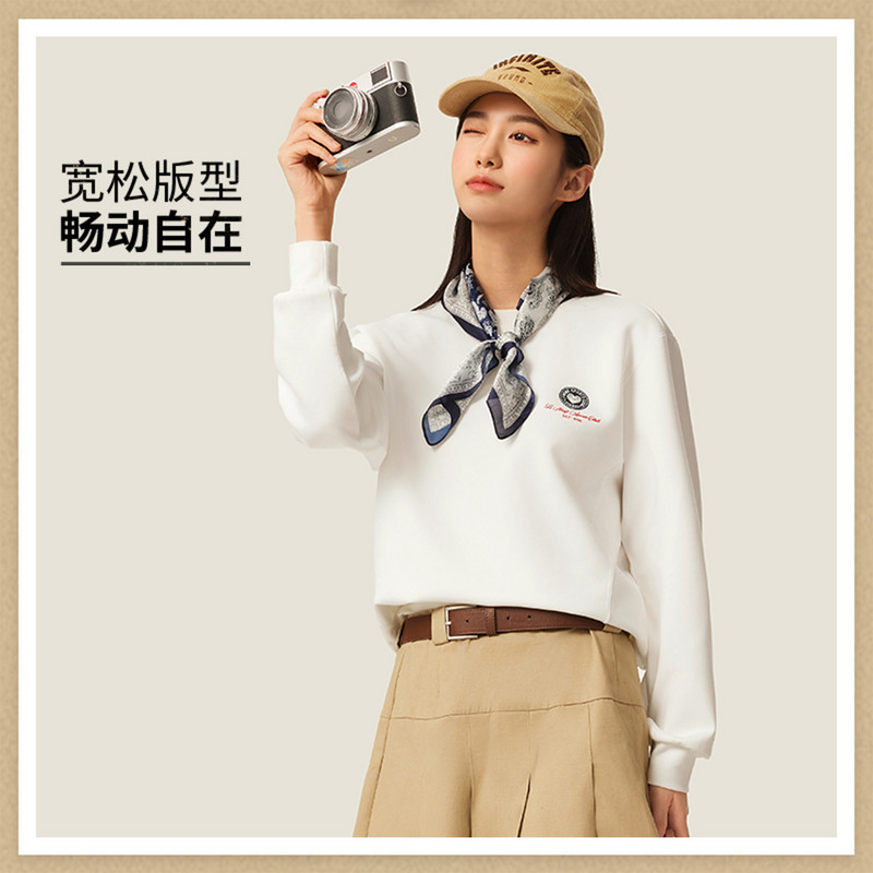 李宁女子秋季新款宽松套头卫衣