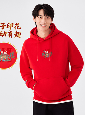 李宁情侣卫衣春秋新款男女同款日进斗金肖战运动连帽卫衣AWDT013