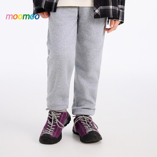 moomoo童装加绒束脚针织长裤