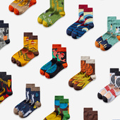 袜子男青少年中筒袜ins春秋款 潮袜长筒棉袜 袜子个性 花色潮款 男士