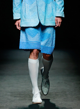 杏田 秀场限量手工蓝色缎染丝光棉短裤  山谷少年独立设计师原创