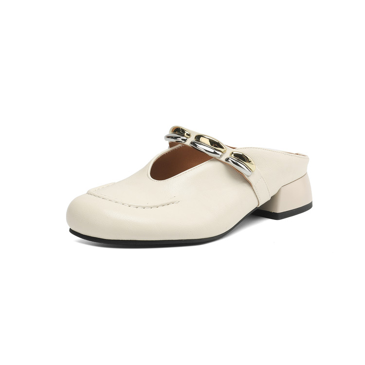 2025复古风浅口玛丽珍女鞋一字扣带低跟软底单鞋百搭通勤小皮鞋