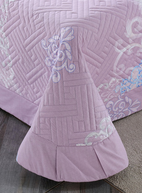 高档全棉夹棉床盖单件三件套四季通用防滑纯棉绗缝加厚床单床铺盖