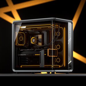 乔思伯BO400CG无立柱ATX主板铝制曲面海景房机箱360水冷ARGB灯效