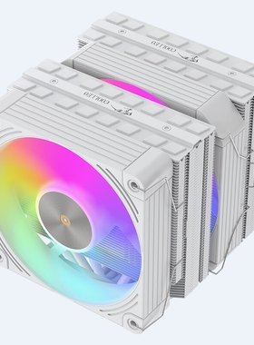 酷里奥P60T白色性能幻彩版【V2】CPU双风扇塔式6热管双塔散热器