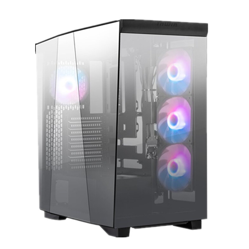 迎广（IN WIN) W50 ATX海景房机箱三面W型玻璃设计ARGB风扇集线器