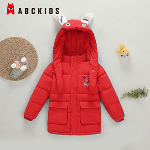 abckids童装2023冬新款男小童宝宝可爱加厚保暖羽绒服F252209160