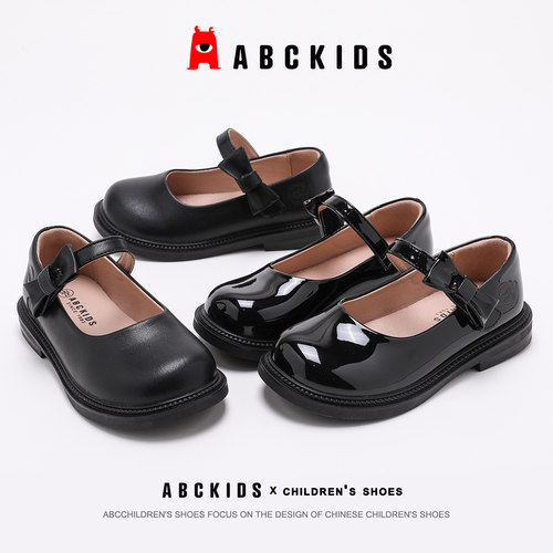 ABCKIDS春季女童公主皮鞋蝴蝶结