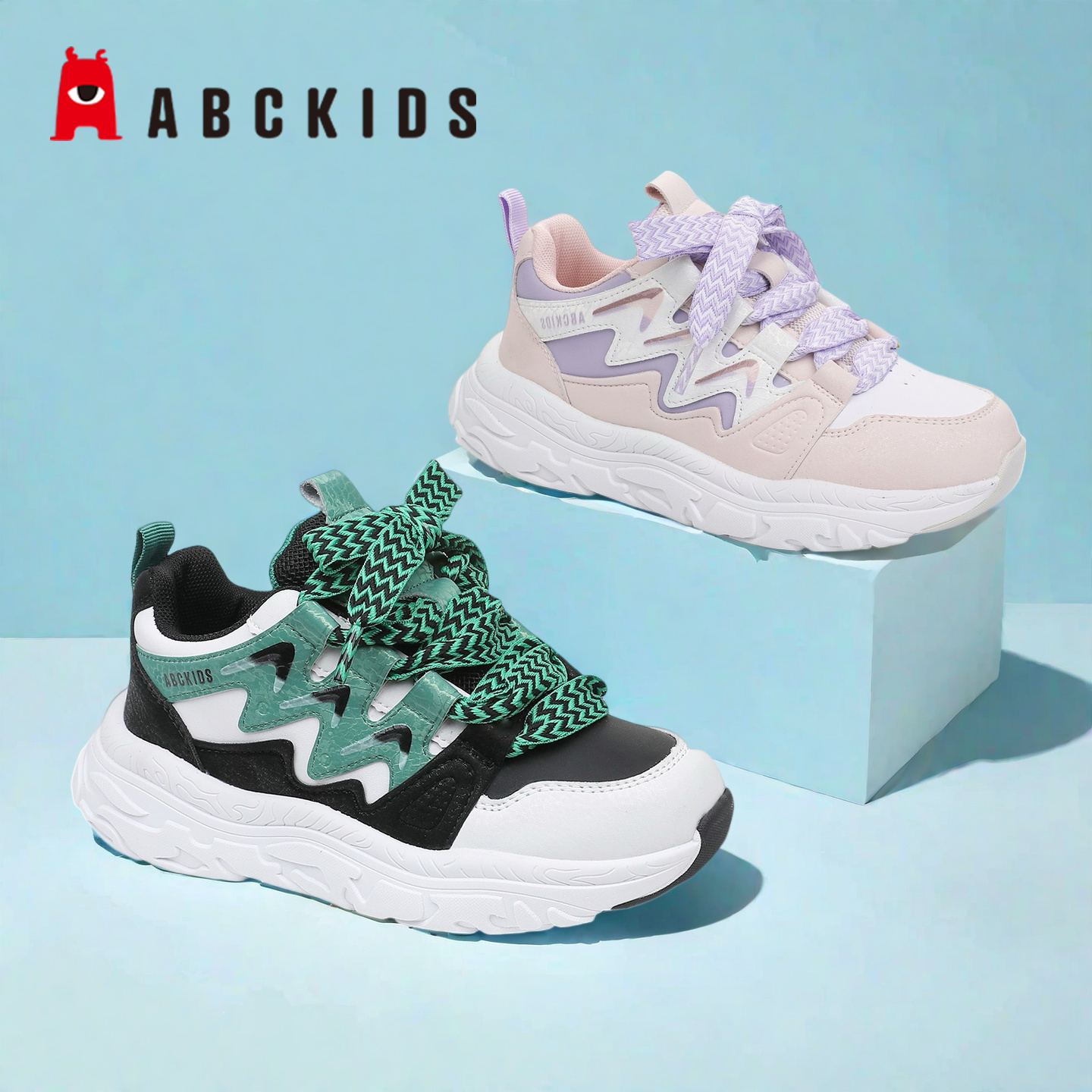 abckids透气休闲女童童鞋