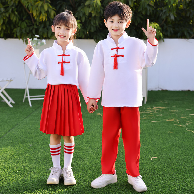 有我演出服祖国军装红军闪闪红领儿童演出服