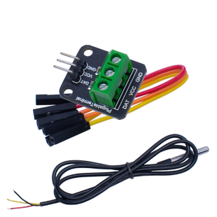 DS18B20防水温度传感器模块 数字温度计 探头+端子适配器模块带线