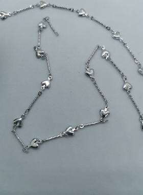 DIY链条厚保色爱心链条高级感满天星金属链子项链手链diy手工链条