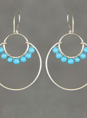 素元 优化松纯银耳环女原创手工首饰饰品可订制14K包金防过敏