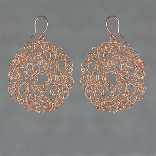 14K包金欧美夸张造型手工耳环女捕梦网编织原创波西米亚特色首饰