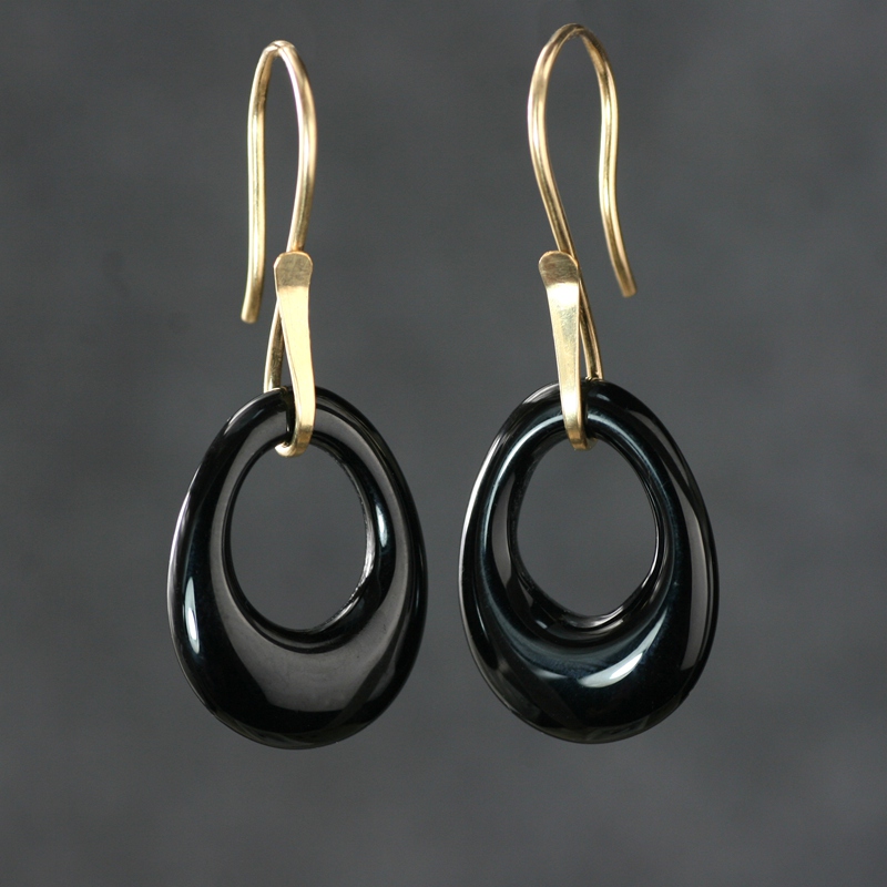 黑玛瑙原创设计风首饰品耳环包邮