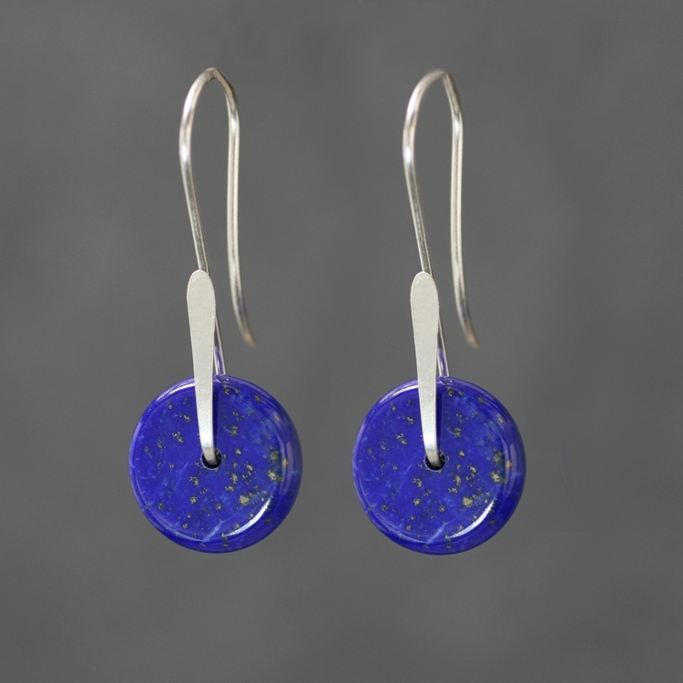 首饰素元990足银14K包金蓝色耳环