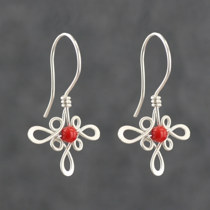 素元s990足银中国结耳环设计师