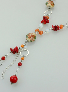 民族风长款原创手工首饰品毛衣链