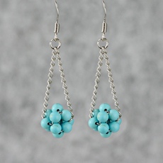 Серьги 素元 紫水晶耳环女 日韩原创设计复古手工串珠耳饰 耳坠饰品