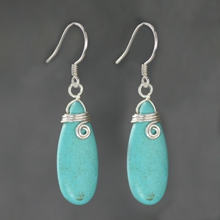 可订制14K包金 原创欧美民族风纯银耳饰 素元 水滴形纯银耳环女