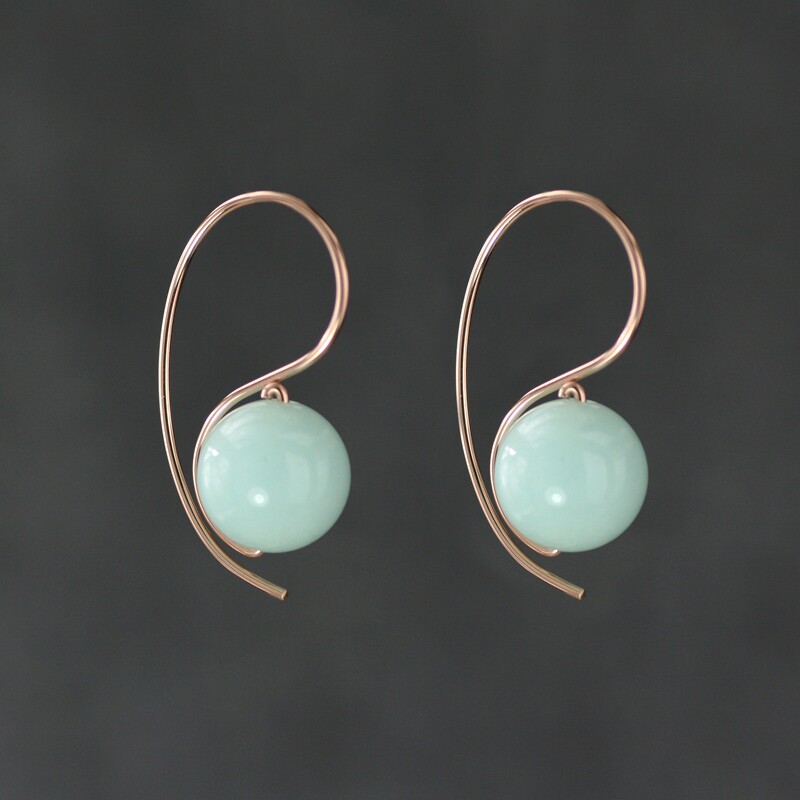 素元 天河石纯银耳环女亚玛逊石原创民族风特色手工礼品首饰可订