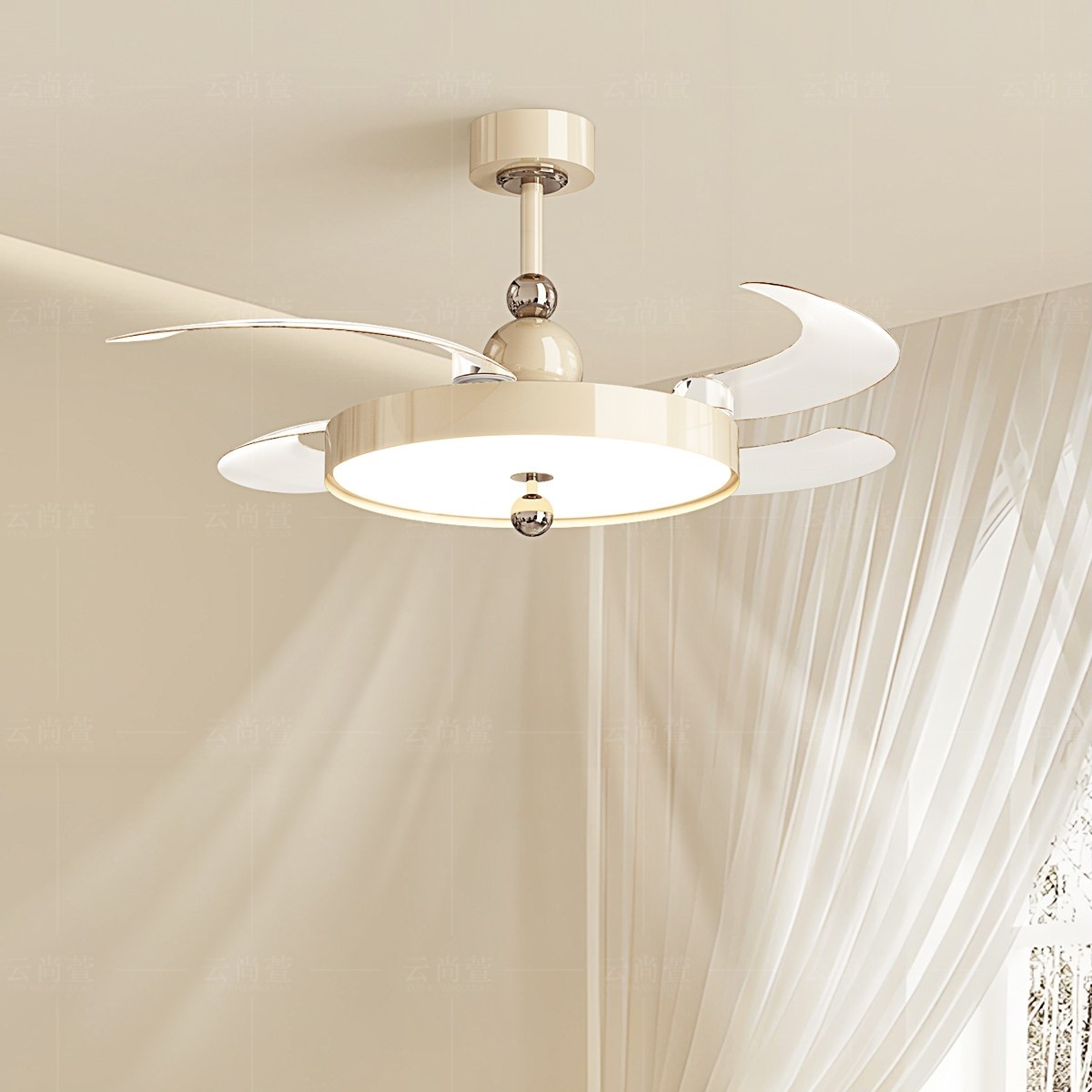 法式奶油风扇灯复古胡桃木色餐厅书房间电扇灯卧室隐形吊扇灯护眼,家装灯饰光源,风扇灯,淘宝优惠券,粉丝福利购,淘宝优惠卷