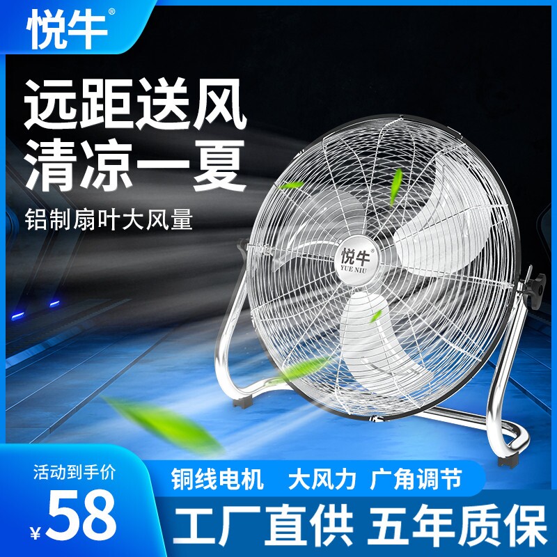 大风力工业扇趴地扇电风扇强力家