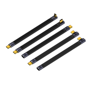 Typec数据线弯头USB3.2Gen2公对公转母USB4全功能8K延长软扁超短板线40G高速PD240W快充电固态移动硬盘连接线