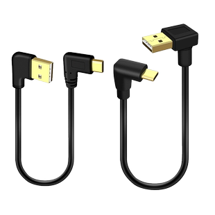 双弯头Type c数据线carplay盒子carlife充电线行车记录仪短线tpc接口typc汽车USB车内tpyec适用于华为小米360