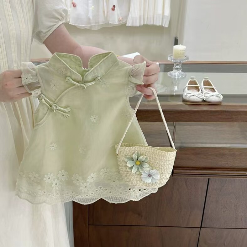 2026女童汉服连衣裙夏装儿童新中式旗袍公主裙宝宝一周岁礼服潮