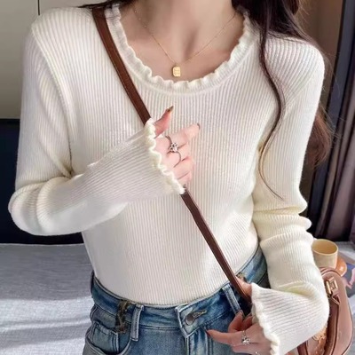 温柔风温柔风木耳边针织衫毛衣