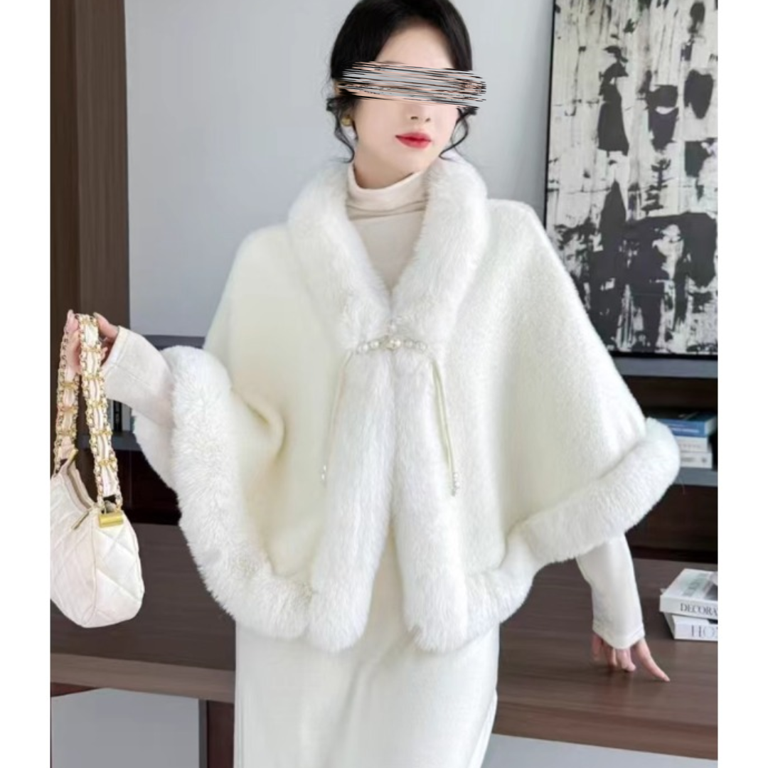 秋冬新款披肩外搭毛茸茸披风