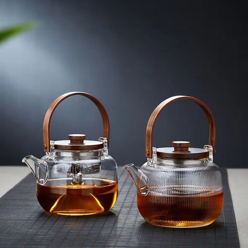 高硼硅提梁壶天然中式玻璃煮茶器纯手工精致烧水壶网红蒸煮烹茶壶 - 封面